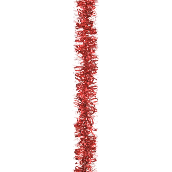 2m x 12.5cm Luxury Red Giant Bubble Loop Tinsel