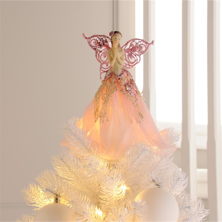 Pink Fabric Angel Tree Topper
