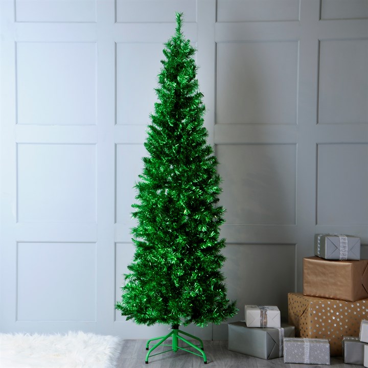 6ft Green Tinsel Christmas Tree