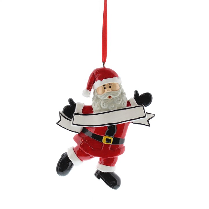 Red Santa with Banner Hanging Decoration