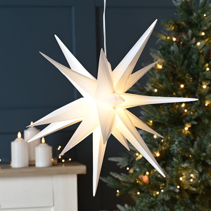 White 3D Star Light Decoration