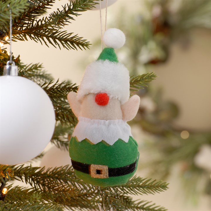 15cm Green Elf Gonk Christmas Hanging Decoration