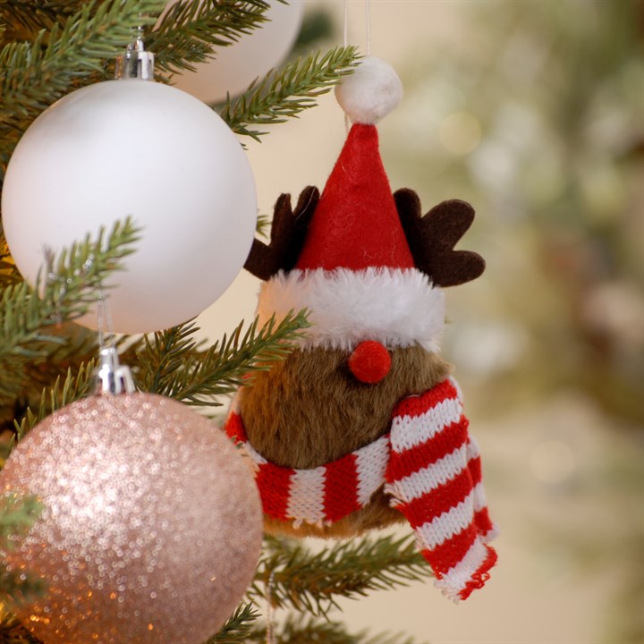 15cm Brown Reindeer Gonk Christmas Hanging Decoration