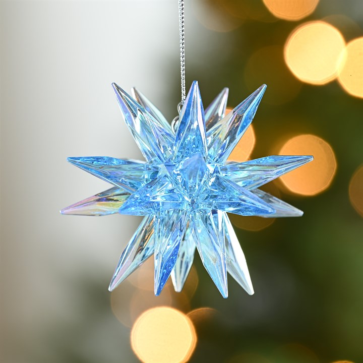 Blue Iridescent Starburst Decoration