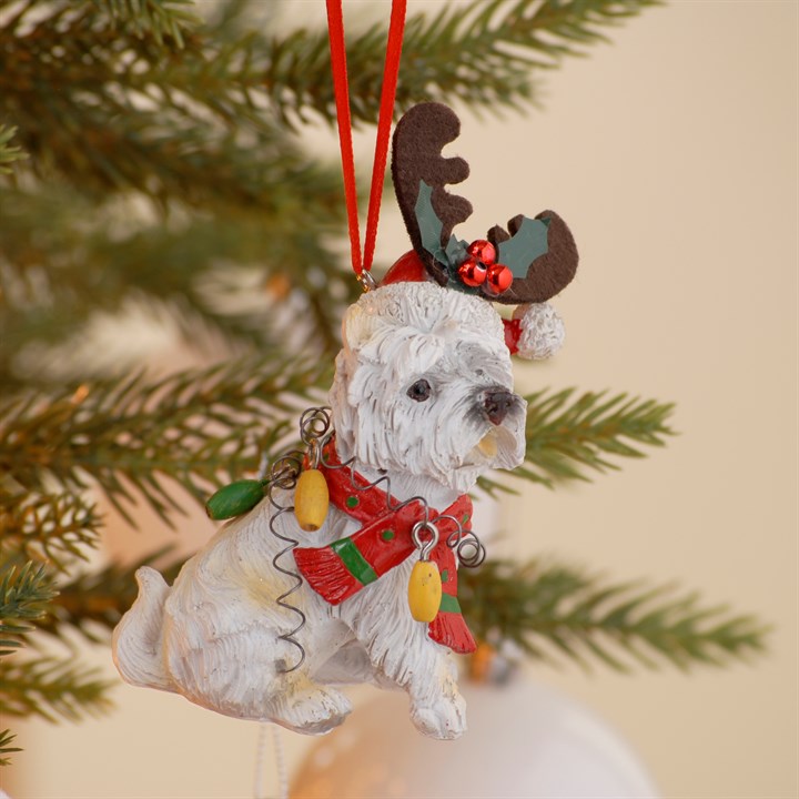 Scottie Dog Reindeer Christmas Tree Decoration
