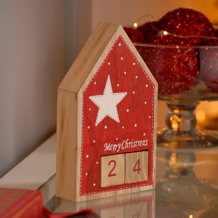 Red Wooden House Advent Calendar