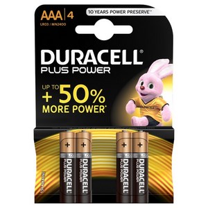 Duracell AAA Plus Power Batteries - Pack of 4