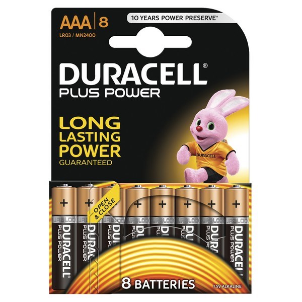 Duracell AAA Plus Power Batteries - Pack of 8