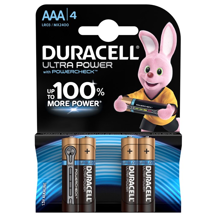 Duracell AAA Ultra Power Batteries - Pack of 4