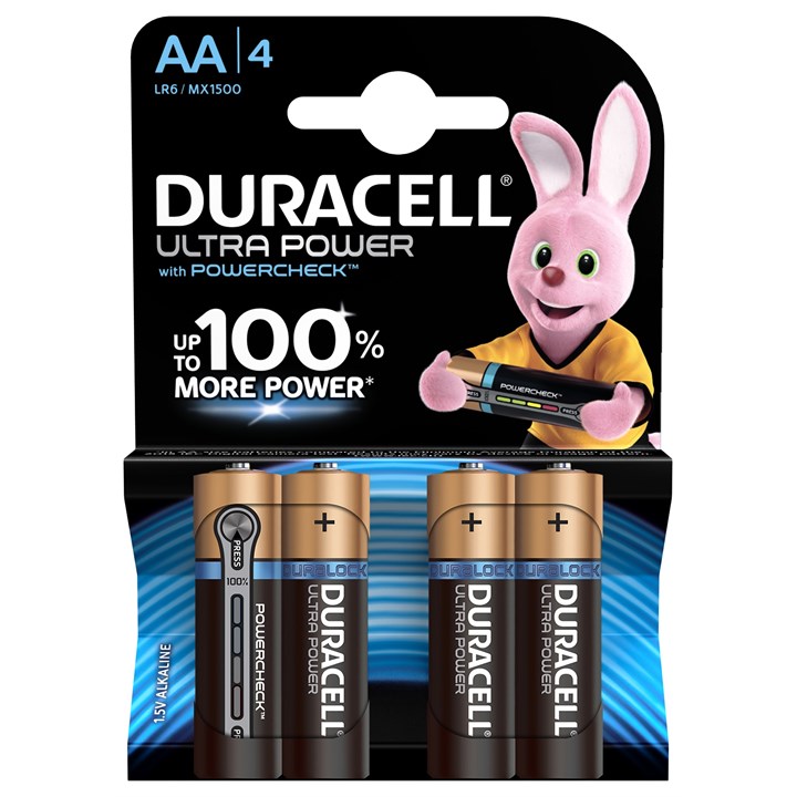 Duracell AA Ultra Power Batteries - Pack of 4