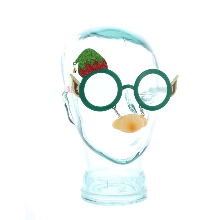 Elf Mask Christmas Party Glasses