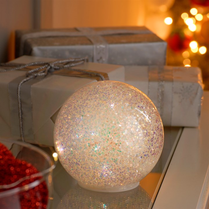 Lit Glass Glitter Sequin Ball