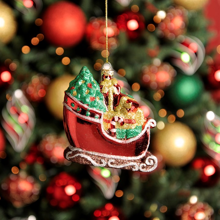 Shatterproof Sleigh Christmas Decoration with Presents