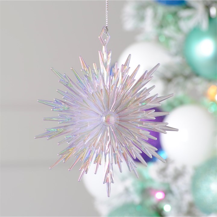 Purple Iridescent Acrylic Starburst Hanging Decoration
