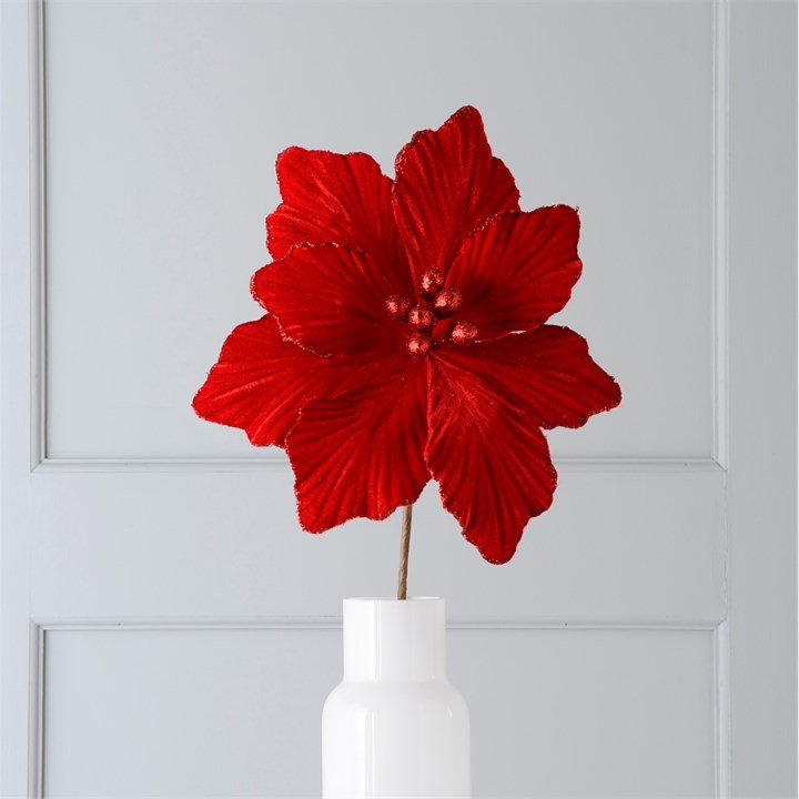 40cm Red Velvet Magnolia Floristry Stem