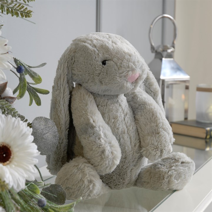 Medium Grey Plush Bunny Toy