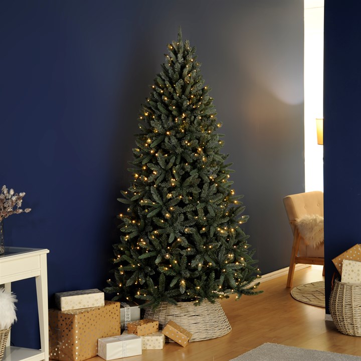 Pre-Lit Frosted Rockingham Pine Artificial Christmas Tree