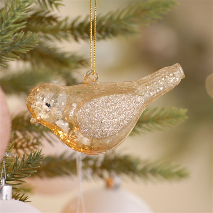 Gold Mercury Glass Effect Christmas Tree Decoration