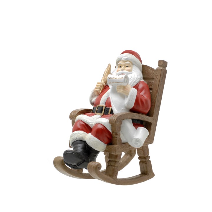 Santa Sitting in Rocking Chair Christmas Tabletop Decoration