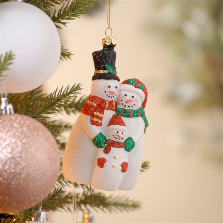 Snowman Family Hanging Christmas Tree Decoration