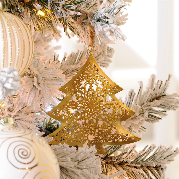 Gold Metal Tree with Snowflake Tree Decoration
