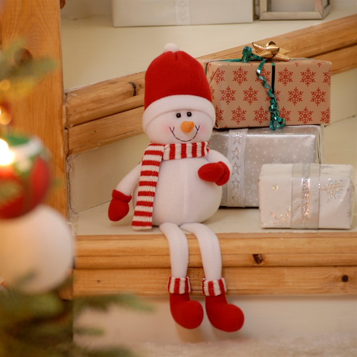 60cm Plush Snowman Figure with Dangly Legs
