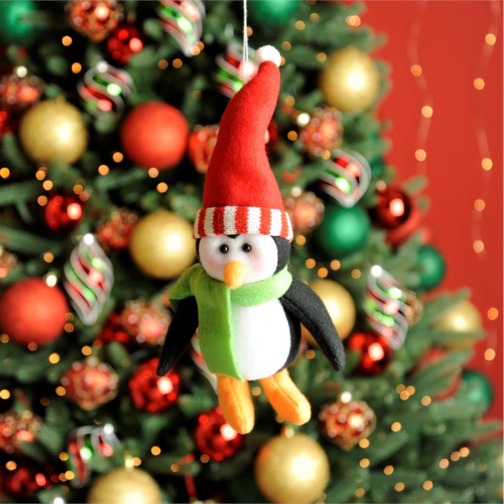 27cm Plush Hanging Penguin Christmas Tree Decoration