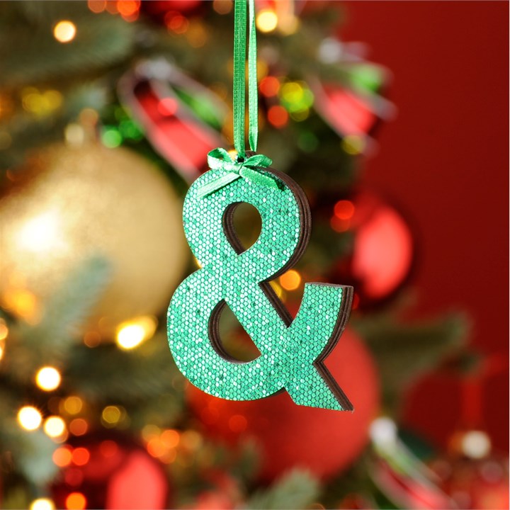 Green '&' Wooden Hanging Decoration