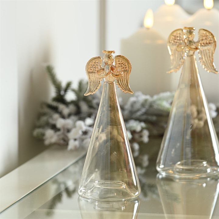 Small Gold Glass Angel Ornament