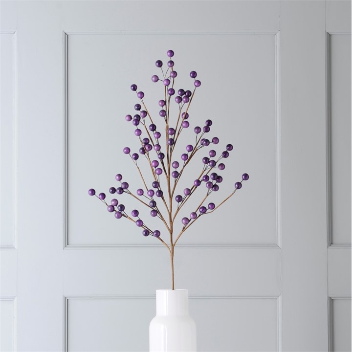 70cm Purple Berry Floristry Spray