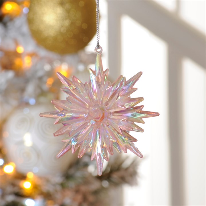 Iridescent Pink 3D Snowflake