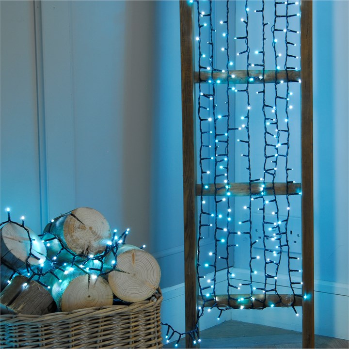 1000 Sparkle Fairy Lights - Ice Blue/White