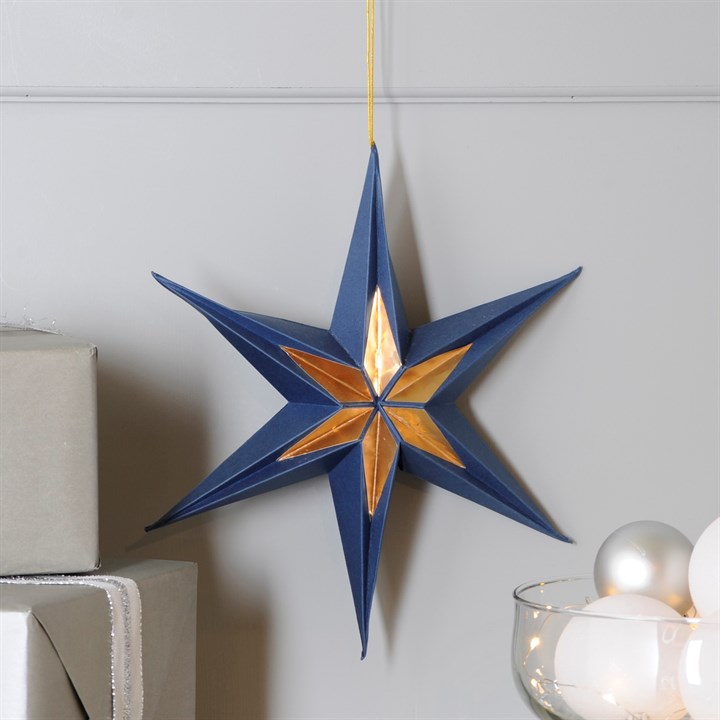 Navy and Gold Foldable Paper Star