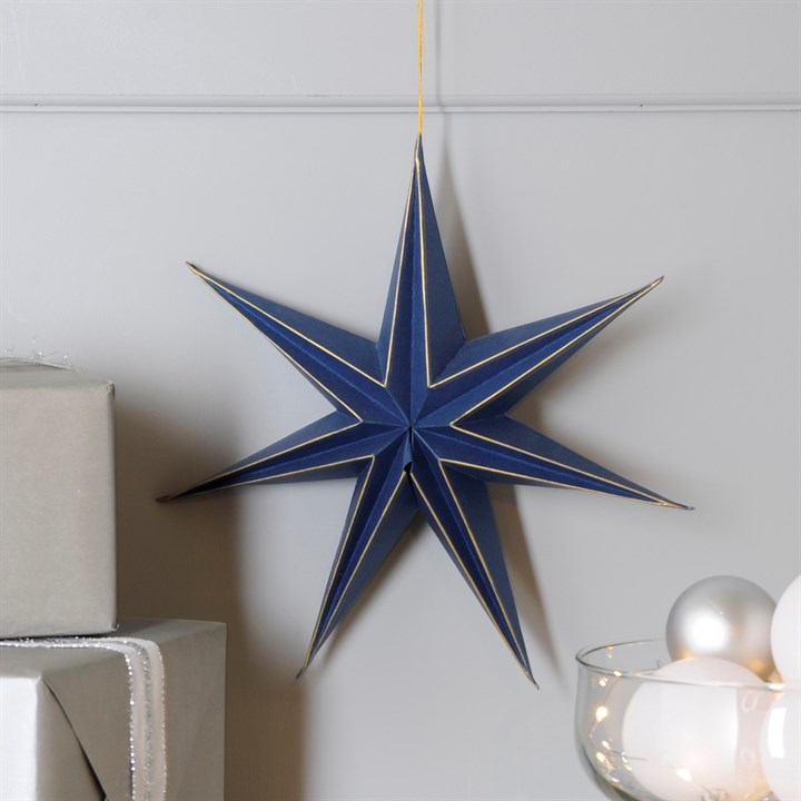 Navy with Gold Edging Foldable Paper Star