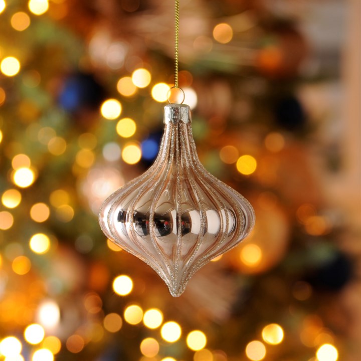 Gold Glass Drop Bauble