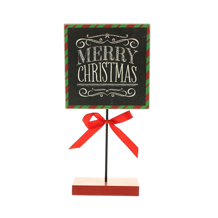Square Wooden Christmas Table Top Signs