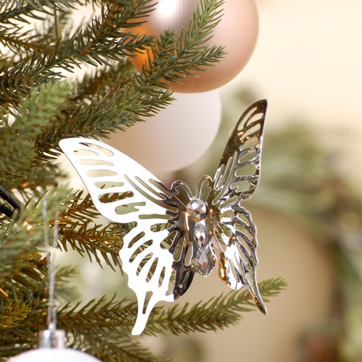 Silver Decorative Metal Butterfly Clips