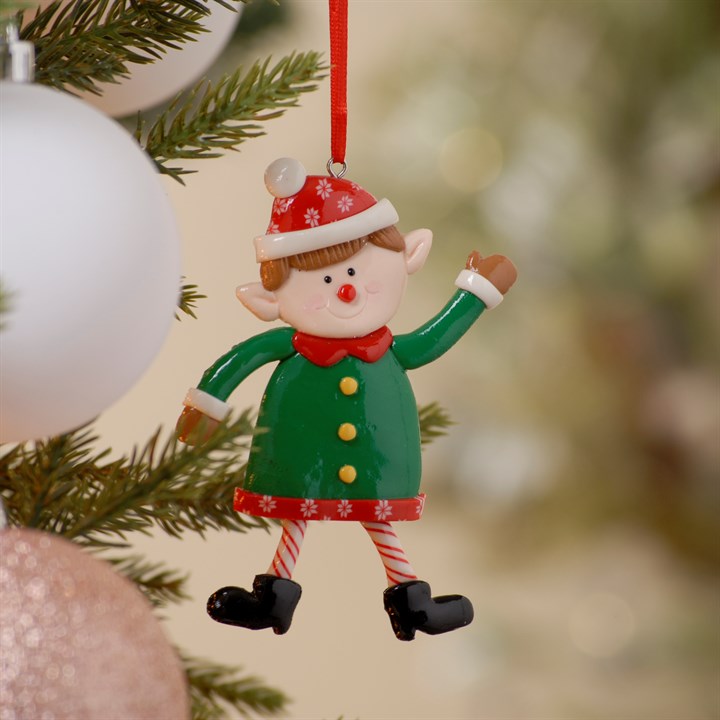 Elf Claydough Elf Hanging Christmas Decoration