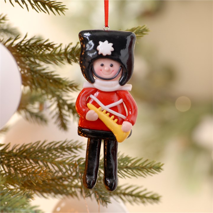Red Toy Soldier with Trumpet Christmas Hanging Decoration
