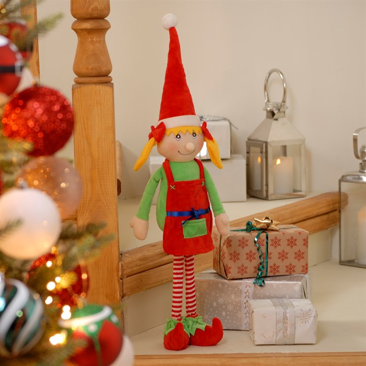 Red Standing Girl Elf Decorations