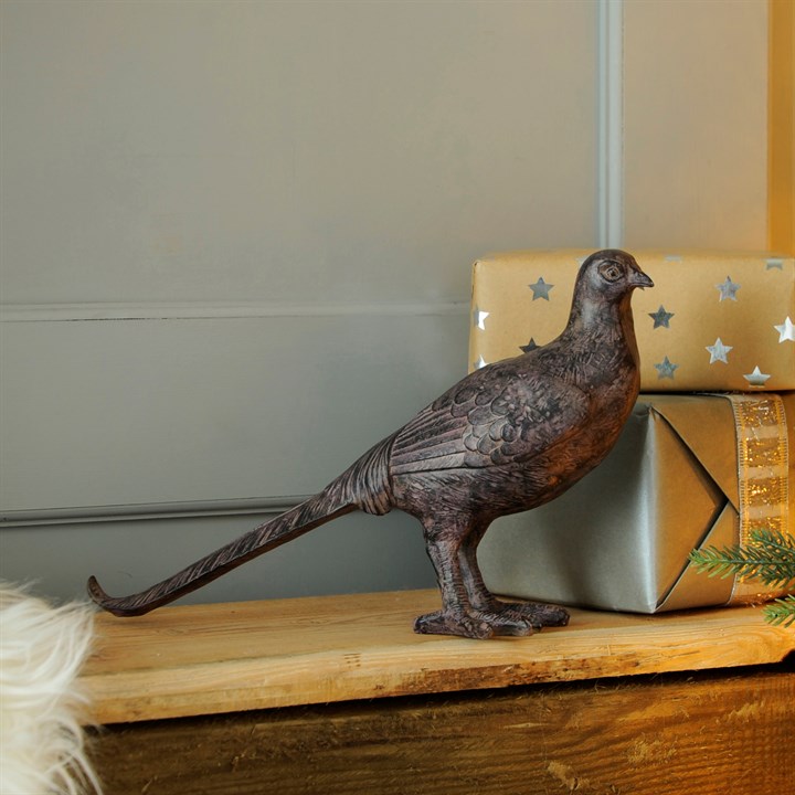 Antique Effect Pheasant Looking Right Room Decoration