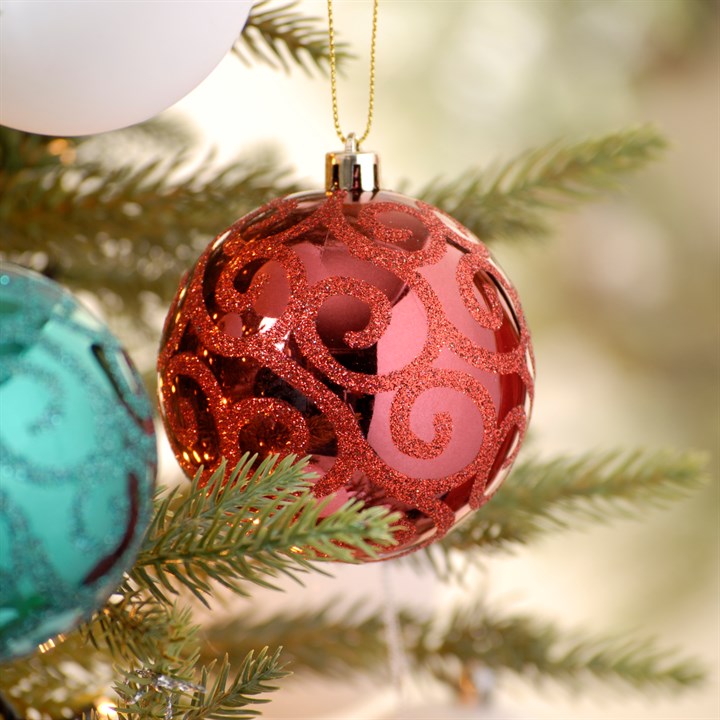 Red Swirl Christmas Bauble