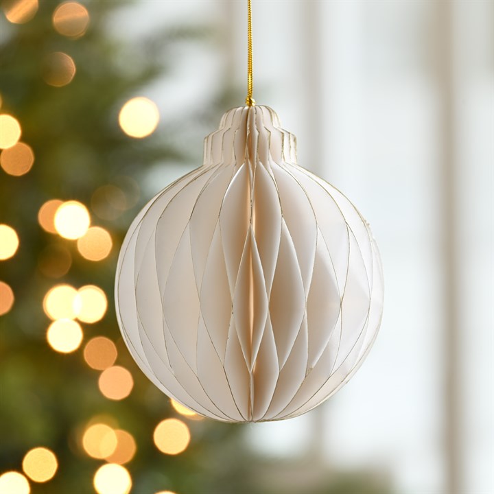 White and Gold Paper Bauble