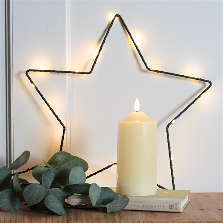 15cm Battery Operated Wax Firefly Candle - Ivory
