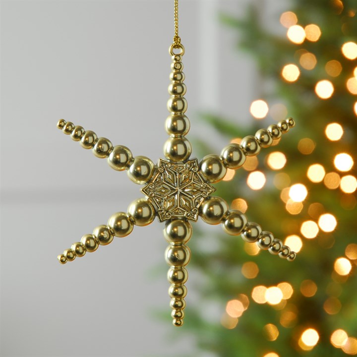Gold Star Pattern Tree Decoration