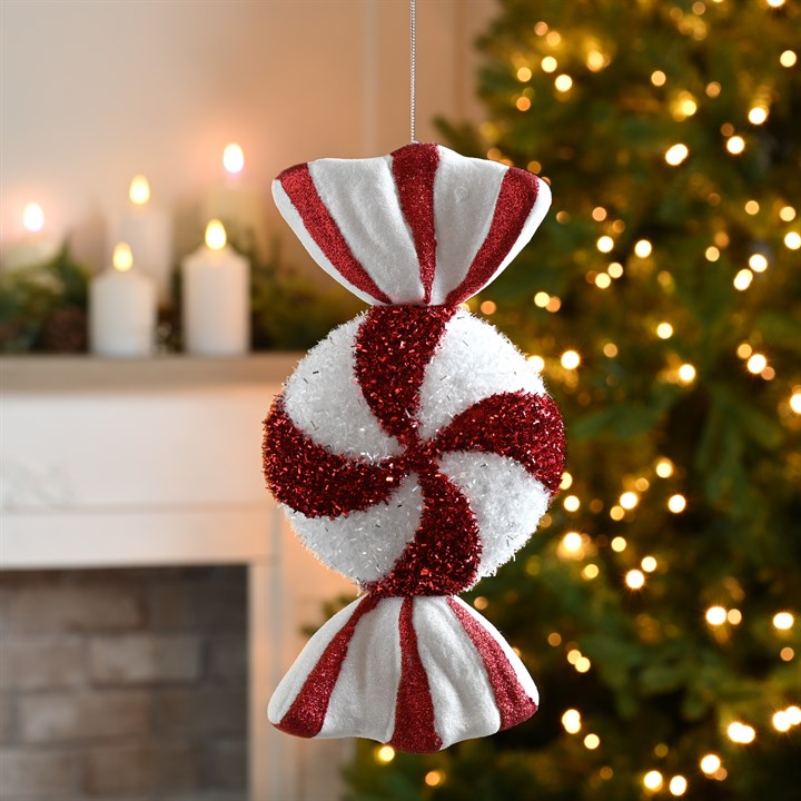 Large Red & White Candy Stripe Sweet Decoration