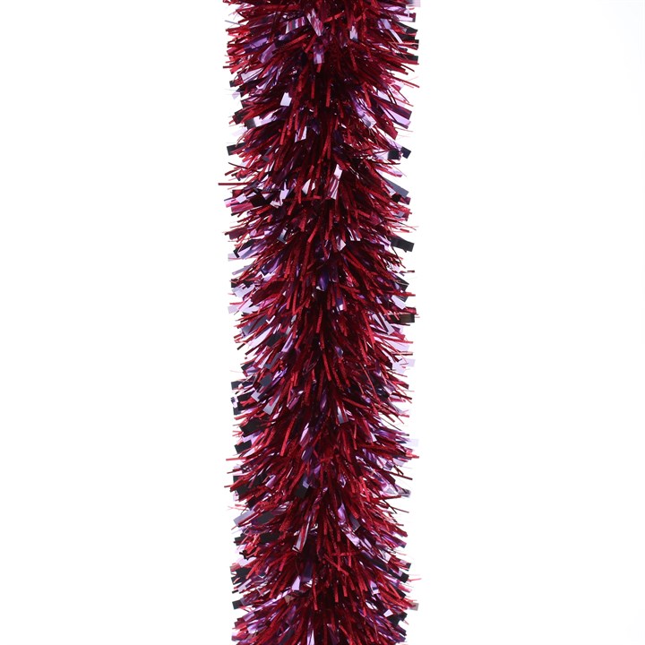 2m x 12.5cm Purple & Red Fine and Chunky Cut Tinsel