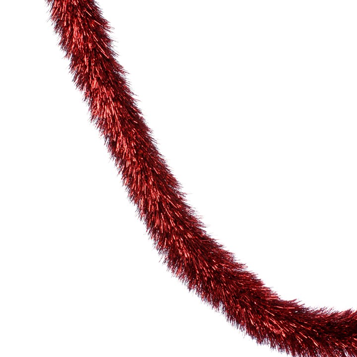 Extra Long 10m Red Downswept Tinsel