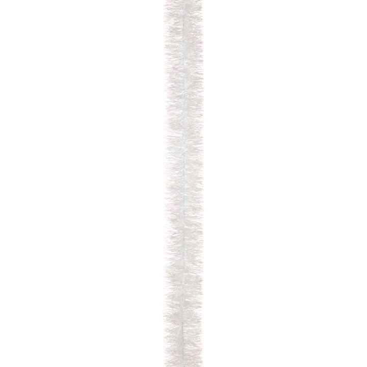 2m x 7.5cm White Pearlised Fine Cut Tinsel