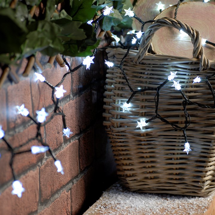 100 Value White LED String Lights with Star Shades